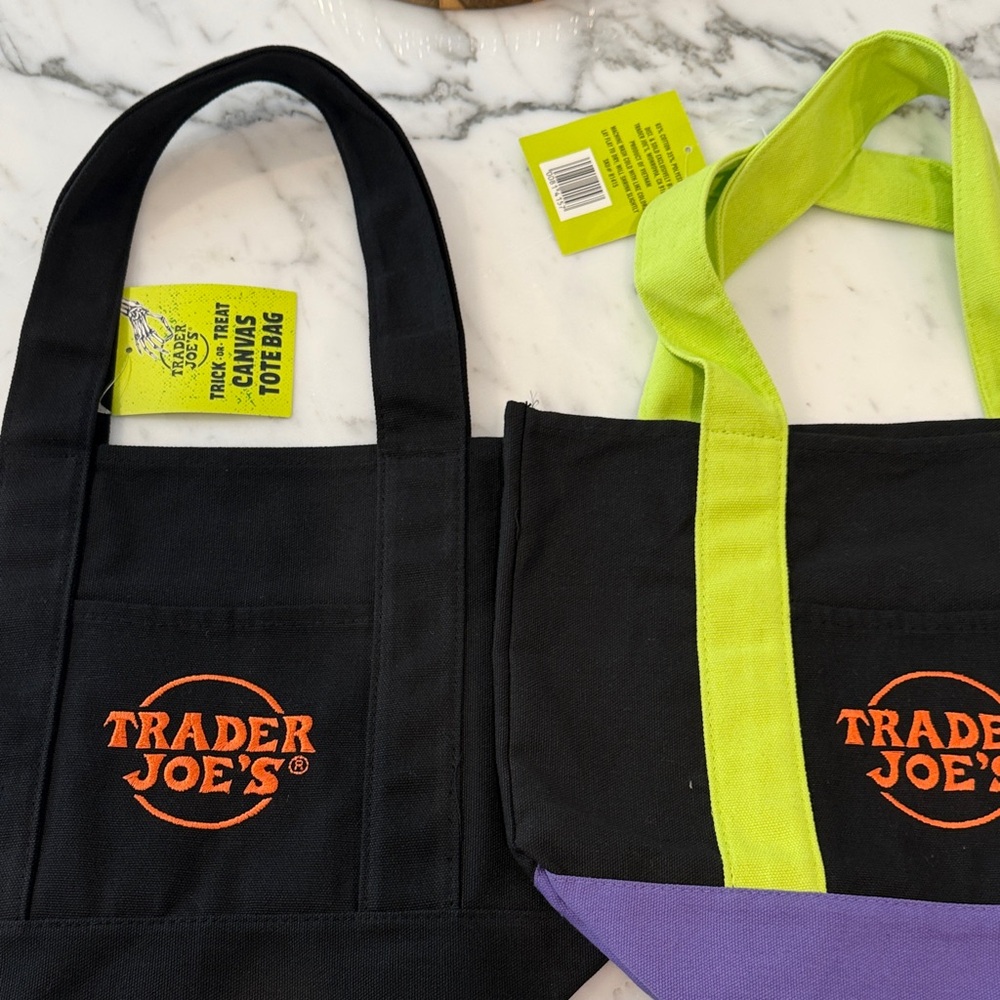 Trader Joe's Black and Green Tote Bags